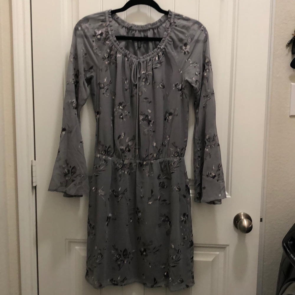 Gray Embroidered Dress